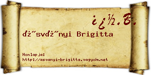 Ásványi Brigitta névjegykártya