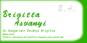 brigitta asvanyi business card