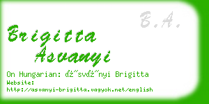 brigitta asvanyi business card